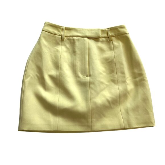 MOSSMAN Solis Mini Skirt in Lemon Sorbet Yellow - Picture 1 of 5